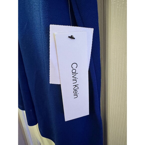 Calvin Klein Women's Royal Blue Blouse Sz M Flutter Sleeve - Picture 5 of 10